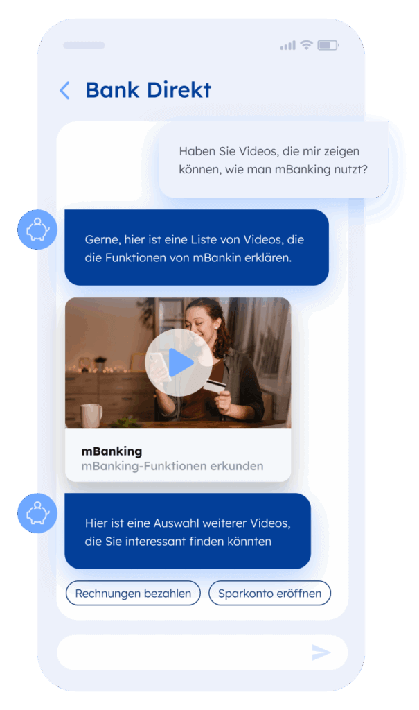 RCS Business Messaging Beispiel Banking Bildung